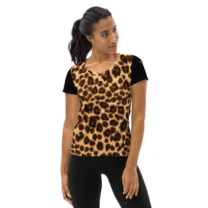 Open image in slideshow, LeForge Leopard Women&#39;s Athletic T-shirt
