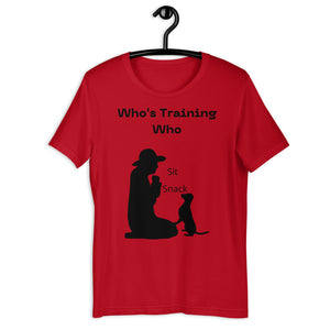 Open image in slideshow, Who&#39;s Training Who unisex t-shirt
